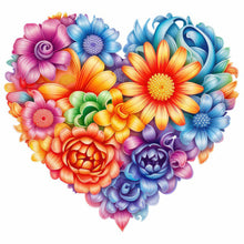 Charger l&#39;image dans la galerie, Heart Flower-FULL Round Diamond Painting-30x30cm
