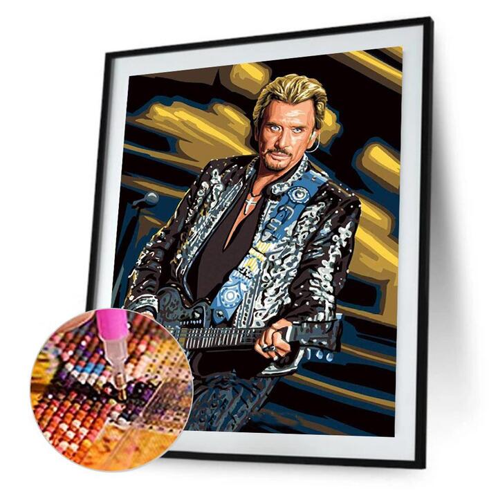 [Multi-Taille en option]Johnny halliday-Complète Rond/Carré Daimond Painting