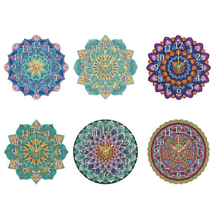 Horloge diamant en cristal mandala