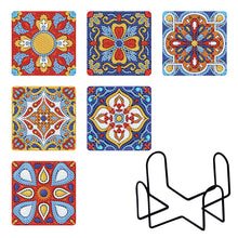 Charger l&#39;image dans la galerie, Caboteur en bois carré de peinture de Diamant de 6pcs Avec 1 support de stockage
