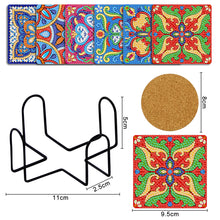 Charger l&#39;image dans la galerie, Caboteur en bois carré de peinture de Diamant de 6pcs Avec 1 support de stockage
