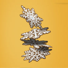 Charger l&#39;image dans la galerie, 8 pièces/ensemble + 1 support de rangement-flocon de neige-dessous de verre diamant en bois
