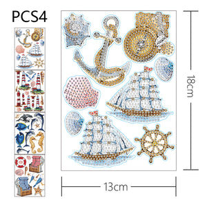 4pcs 5D DIY Diamant Peinture Autocollants