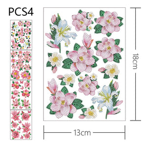 4pcs 5D DIY Diamant Peinture Autocollants