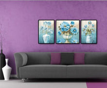 Charger l&#39;image dans la galerie, Vase bleu 5d diamant rond complet - 92x45cm
