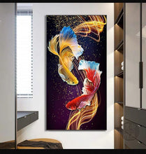 Charger l&#39;image dans la galerie, Poissons colorés - peinture complète de diamant - 85x45cm
