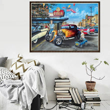 Charger l&#39;image dans la galerie, Voiture d’époque - diamant rond complet - 40x30cm
