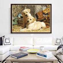 Charger l&#39;image dans la galerie, Chiens - diamant rond complet - 40x30cm
