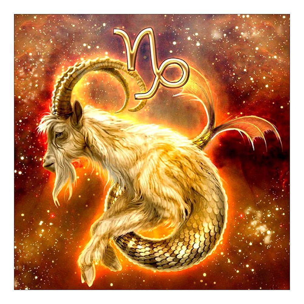 Capricornus - diamant rond complet - 30x30cm