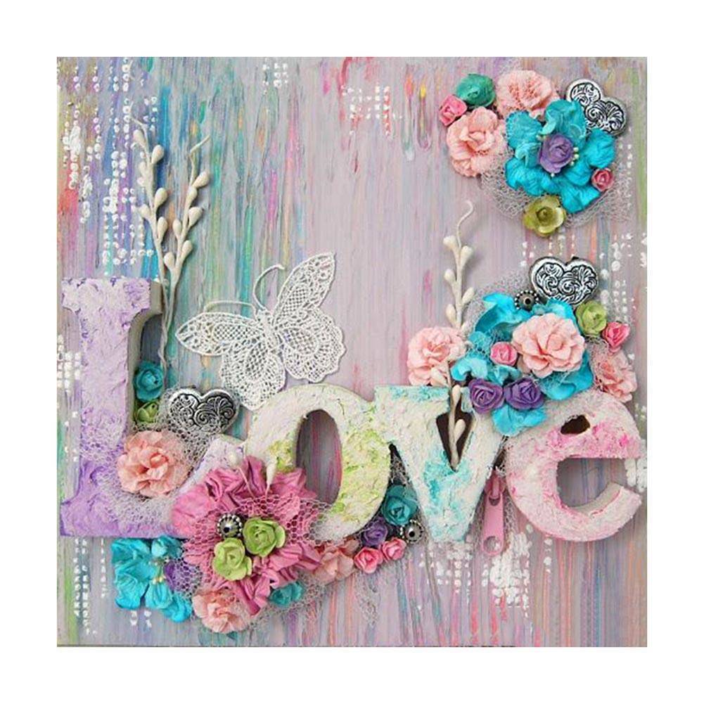 Love - diamant rond complet - 30x30cm
