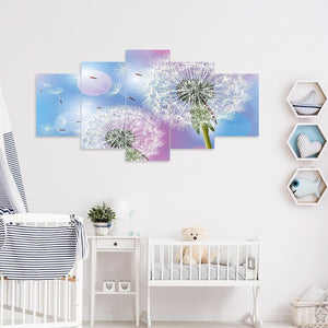 Pissenlit 5pcs - diamant rond complet - 95x45cm