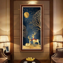 Charger l&#39;image dans la galerie, Cerf d’or - peinture complète de diamant - 85x45cm

