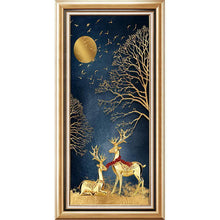 Charger l&#39;image dans la galerie, Cerf d’or - peinture complète de diamant - 85x45cm
