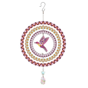 Carillon à vent en diamant suspendu pour fenêtre de Noël/coeur