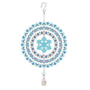 Carillon à vent en diamant suspendu pour fenêtre de Noël/coeur