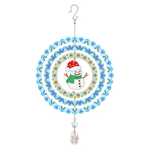 Carillon à vent en diamant suspendu pour fenêtre de Noël/coeur