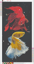 Charger l&#39;image dans la galerie, Photos de poissons - diamant rond complet - 45x85cm
