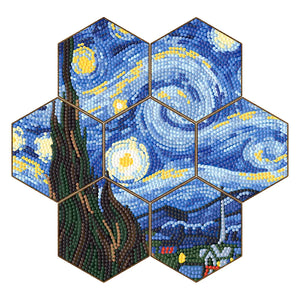 7 pièces/ensemble-ciel de nuit-en bois Diamond Coaster