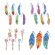 Charger l&#39;image dans la galerie, marque-page en Forme de Plume de Peinture au Diamant 6pcs
