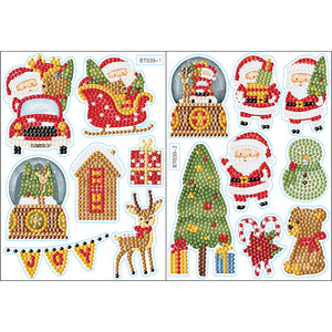 2pcs Noël DIY Diamant Dessin Autocollants