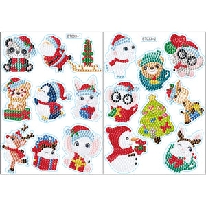 2pcs Noël DIY Diamant Dessin Autocollants