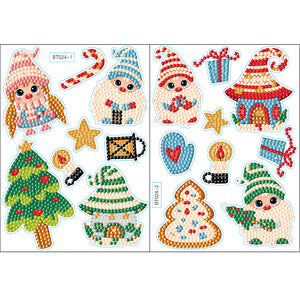 2pcs Noël DIY Diamant Dessin Autocollants