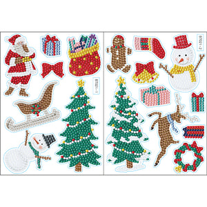 2pcs Noël DIY Diamant Dessin Autocollants