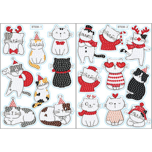 2pcs Noël DIY Diamant Dessin Autocollants