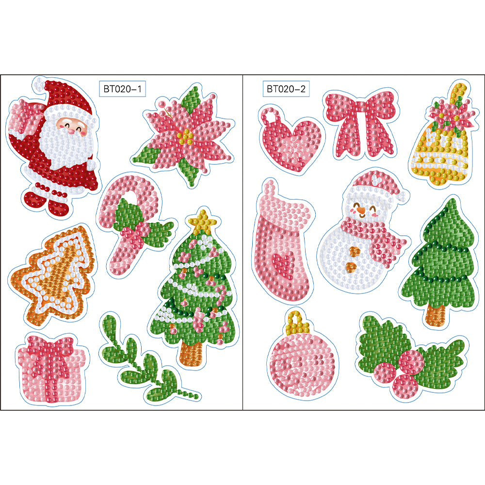 2pcs Noël DIY Diamant Dessin Autocollants