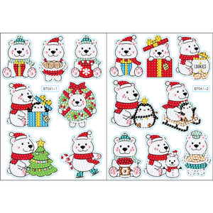 2pcs Noël DIY Diamant Dessin Autocollants