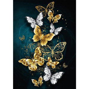 Papillon - Peinture Diamant Rond Complet 30 * 40cm