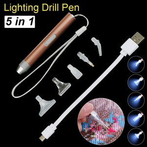 Kit de stylo de forage à point lumineux de charge USB Diamond Painting