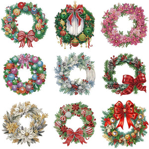 Couronne de Noël Peinture diamant spéciale partielle-30*30cm