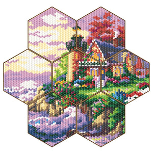 7 pièces/ensemble-ciel de nuit-en bois Diamond Coaster