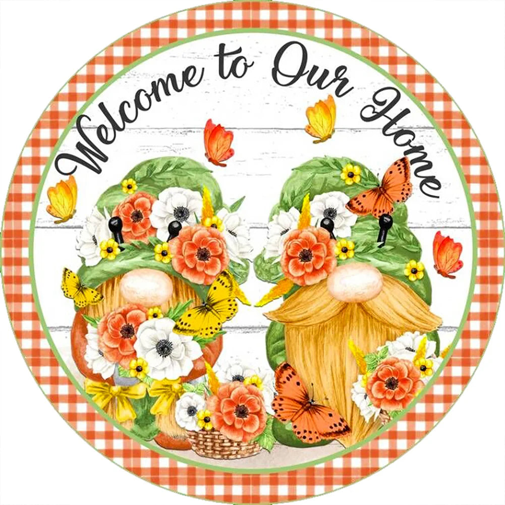 Garland Gnome-Full Round Diamond Painting-30x30cm