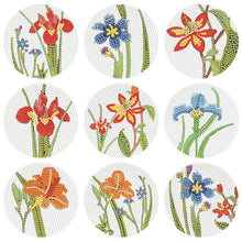 Charger l&#39;image dans la galerie, 9pcs/set +1 rack de stockage-Noël-En Bois Diamond Coaster
