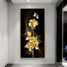 Charger l&#39;image dans la galerie, Rose d’or - peinture complète de diamant - 85x45cm
