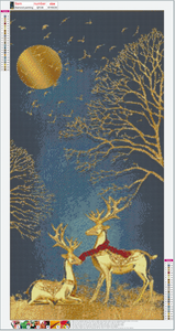 Cerf d’or - peinture complète de diamant - 85x45cm