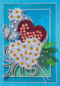 Fleur - Peinture au diamant de forme spéciale partielle 30*40cm